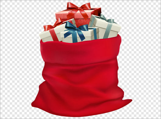 فایل png دوربری شده کیسه قرمز هدایا بصورت ترانسپرنت